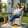 thumbnail image 5 of Vcatnet 6 Pieces Outdoor Patio Furniture Sectioal Sofa with Swivel Rocking Chairs Wicker High-Back Conversation Set with Side Table and Ottoman, Beige, 5 of 10