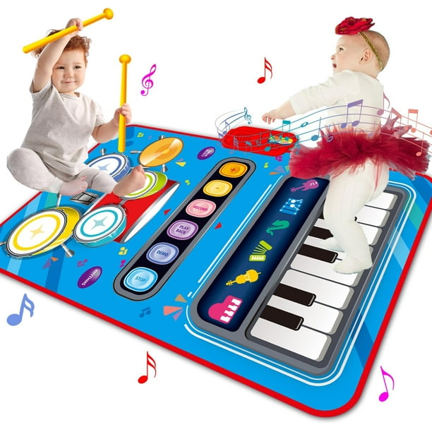 Juguetes para regalos de niñas de 1 año, tapete de piano 2 en 1, juguetes Montessori para niñas de 1, 2 años, juguete musical educativo, regalos de primer cumpleaños para niñas de 1, 2 y 3 años, relle