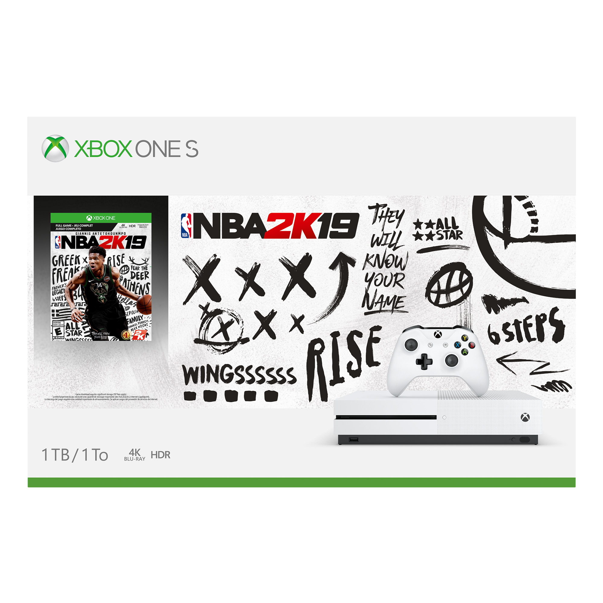 Microsoft Xbox One S 1TB NBA 2K19 Bundle, White, 234-00575 - image 4 of 10