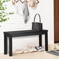 thumbnail image 6 of JessieMal Outdoor Wooden Bench, 40” Porch Bench Outdoor Backless Garden Bench, Small Outdoor Bench for Deck Patio Entryway (Black, 40in), 6 of 8