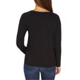 thumbnail image 2 of Sanctuary Clothing Womens Side Twist Front Basic T-Shirt, Black, X-Large, 2 of 3