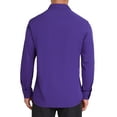 thumbnail image 3 of Camisa de vestir de negocios de manga larga con botones para hombre INSPIRE CHIC, color sólido, XL, púrpura, 3 of 5