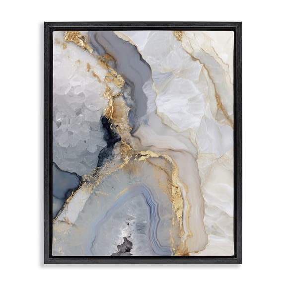 Stupell Industries Midnight Ore Crystals Black Framed Floater Canvas Wall Art, design by Svetlana Aleynikova
