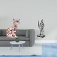 thumbnail image 2 of Estatua de gato, figura decorativa de escritorio, estatua de caballero, pieza de arte hecha de cerámica y resina, ideal para estantería, escritorio u, 2 of 8