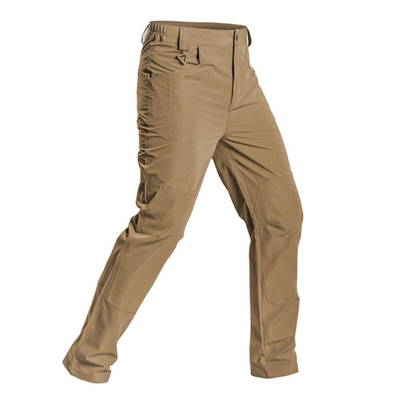 Mens Work Pants Ripstop Waterproof Cargo Pants for Men with Muti Tool Pockets Breathable Hiking Pants Big and Tall Size S-3XL Khaki