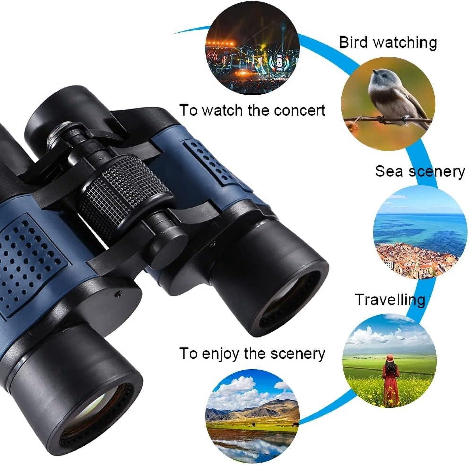 12X40 Binoculars for Adults, HD High Powered Binoculars, Waterproof Binoculars for Bird Watching Hunting Camping, Blue