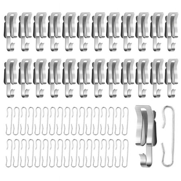 50Pcs Heat Cable Roof Clips and Spacers, Metal De Icing Cable Hooks and Spacers Set Outdoor Gutter Heat Tape Clips