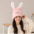 thumbnail image 4 of Fine Fiber Hair Towel for Kids and Girls Quick Drying Bath Cap with Adorable Rabbit Design, 4 of 5
