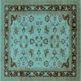 thumbnail image 1 of Ahgly Company Indoor Square Oriental Light Blue Traditional Area Rugs, 5' Square, 1 of 4