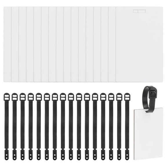 Sublimation Luggage Tag Blanks Rectangle Shape 96mm x 60mm, 16 Sets
