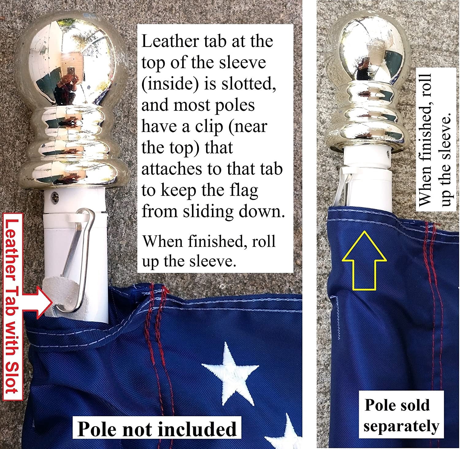 Factory - 3x5 FT Flag (Pole Sleeve) (Embroidered Stars, Sewn Stripes) Outdoor SolarMax Nylon Flag - 100% Made in America (3x5 FT)