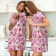 thumbnail image 4 of Fotbe Strawberry Popsicle Bata de Dormir para Mujer con Estampado, Camisón de Algodón de Manga Corta, Ropa de Dormir Casual, 4 of 6