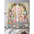 thumbnail image 3 of Easter Gnomes Sheer Curtains 96 Inch Length 2 Panels Set Window Treatments, Colorful Eggs Bunny Ears Flowers Leaves Branch Rod Pocket Semi Curtains for Living Room/Bedroom/Kitchen, 104"W x 96"L, 3 of 7