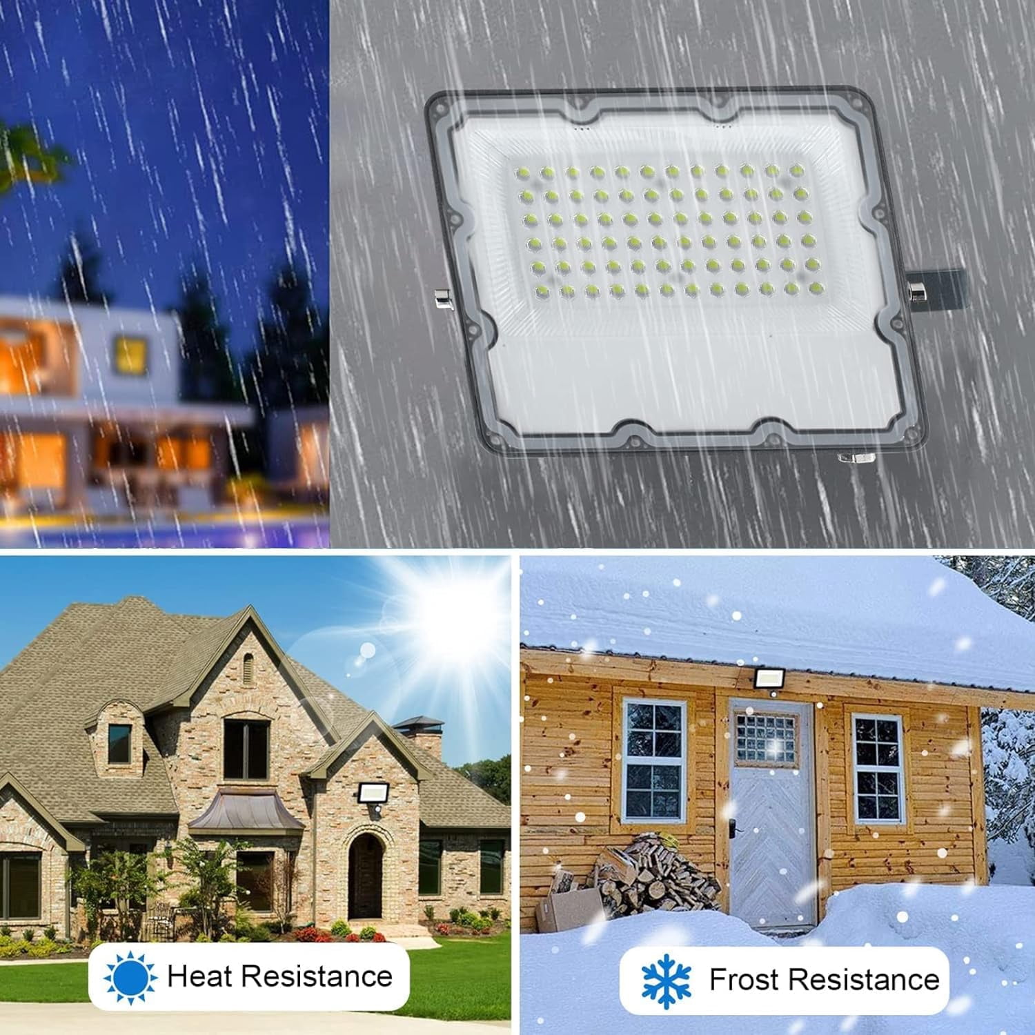 Ouside Waterproof 60W Led Outdoor Flood & Security Lights (2 Pack)