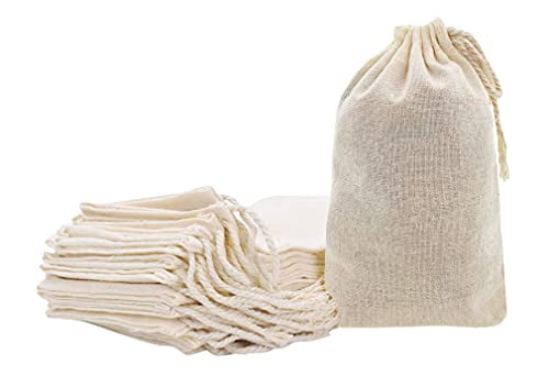 1 X Cotton Muslin Bags 3x4 Inch Drawstring 50 Count Pack 
