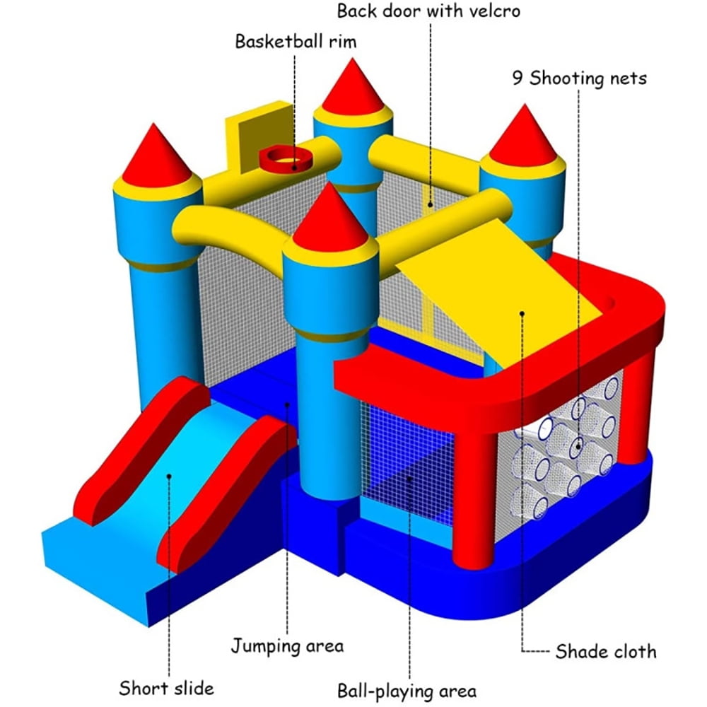 Aimee Lii Castle Slide Inflatable Bounce House with Ball Pit and Basketball Hoop, Kids Bounce House Aimee Lii Castle Slide Inflatable Bounce House with Ball Pit and Basketball Hoop, Kids Bounce House