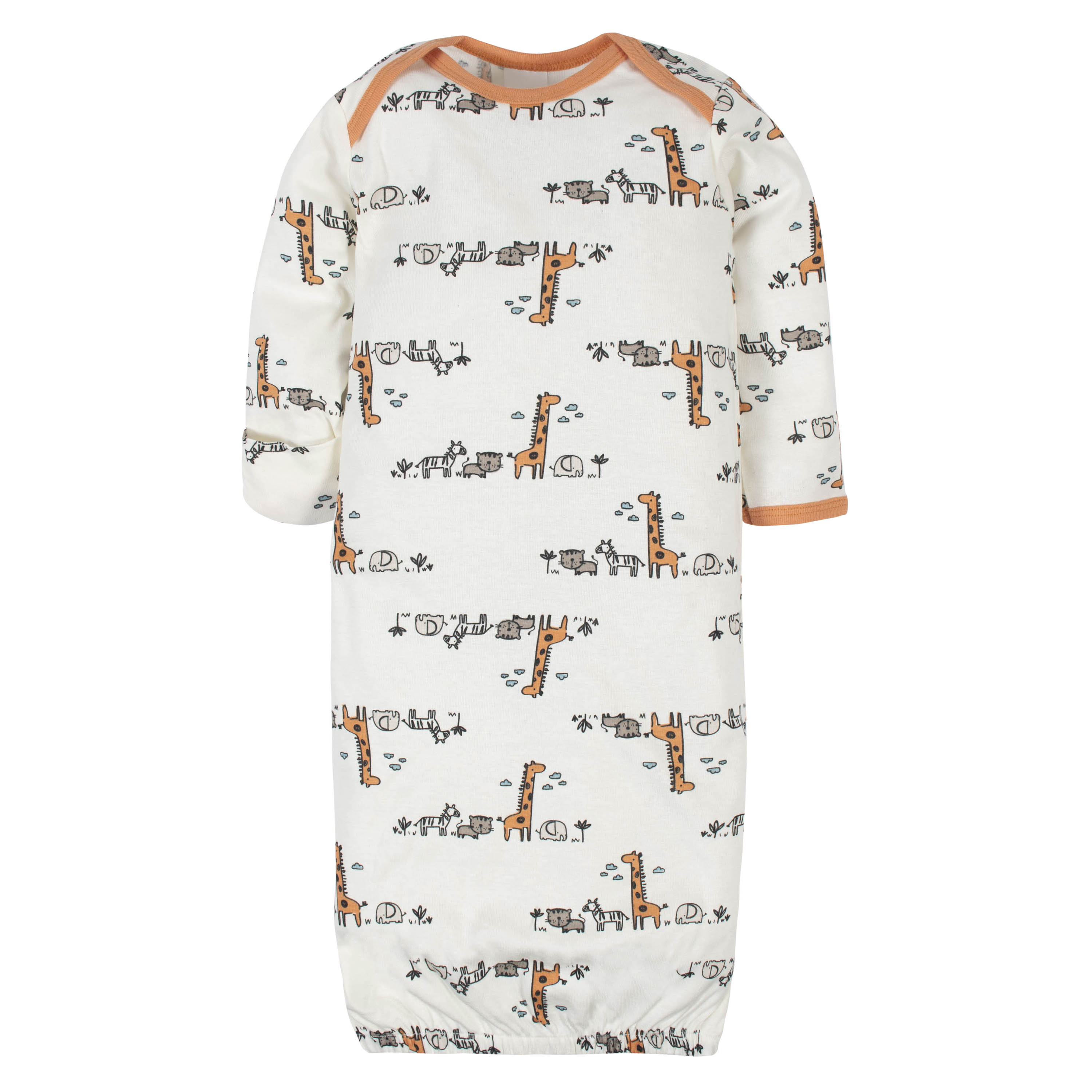 Gerber Baby Neutral Lap Shoulder Gowns, 4-Pack, Preemie-0/6 Months