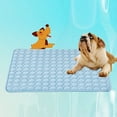 thumbnail image 1 of Summer Cooling Mat for Dogs Cats Ice Silk Self Dog Cooling Mat Breathable Pet Crate Pad Portable & Washable Pet Cooling Blanket for Outdoor or Home (24.80"*19.69", Blue), 1 of 5
