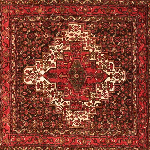 Ahgly Company Indoor Square Persian Orange Traditional Area Rugs, 3' Square