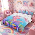 thumbnail image 2 of Meiyoeat Cartoon Sea Salamander Bedding, Cartoon Ocean Animal Duvet Cover Full, Pink Blue,3pcs,No Comforter, 2 of 6