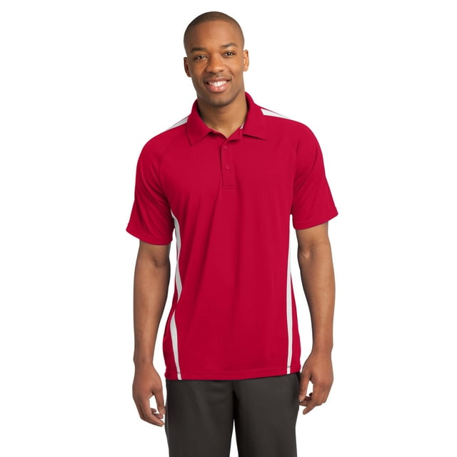 Sport-Tek ® Posicharge ® Micro-Mesh Colorblock Polo. St685 2Xl True Red/ White