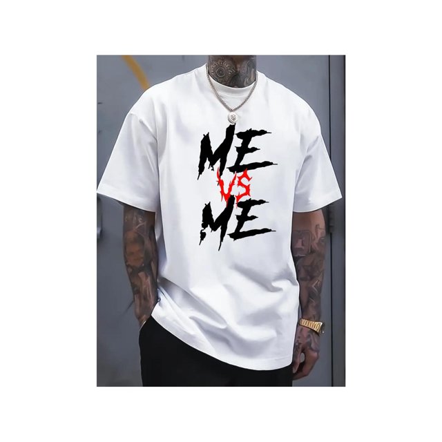 oversized Printed T-Shirt, Men's T-Shirt, Summer Casual Short Sleeve T-Shirt, Large Size