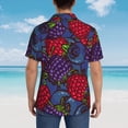 thumbnail image 6 of Daiia Wild Berries Hawaiian Shirt for Men Gentle Cotton Regular Short Sleeve Casual-X-Large, 6 of 9