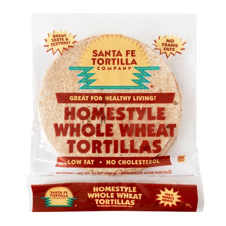 Santa Fe Tortilla Company 8" Homestyle Whole Wheat Flour Tortillas, 12 Count (24 oz)