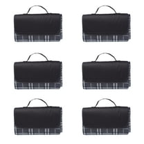 Brookhaven Roll Up Picnic Blankets Set of 6, Bulk Pack - Great outdoor blanket for Camping, Picnic, Beach, Sports, Outdoor Activities - Grey
