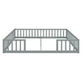 thumbnail image 5 of Mirightone Floor Bed for 2 , Wooden Double Twin Bed for Two , Box Spring Needed,Montessori Bed Frame with Fence Railings,&nbsp;Grey, 5 of 9
