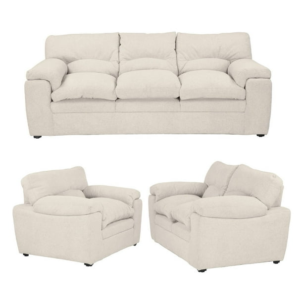 Sala 3-2-1 TRINITY Cosmo (Sofá, Love Seat y Sillón) Beige para Sala