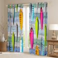 thumbnail image 2 of Colorful Fish Blackout Curtains, Fish Hook Fishing Curtains for Living Room Bedroom, Western Rustic Farmhouse Window Curtains Drapes Cabin Lodge Decor, Insulated Thermal Darkening Curtains, 52"X63", 2 of 5