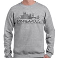 thumbnail image 2 of Skyline Minneapolis Minnesota Long Sleeve Shirt Unisex 3X-Large Grey, 2 of 5