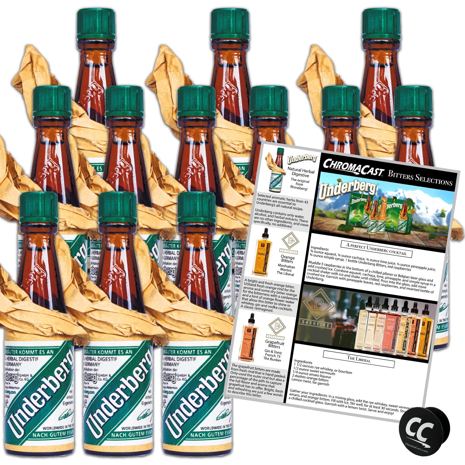 Underberg Natural Herb Bitters 12pk, .68oz./btl.