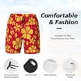 thumbnail image 5 of Daiia Red Vintage Flowers Mens Swim Trunks Swim Shorts Quick Dry Swim Shorts with Mesh Lining Pockets-Small, 5 of 9