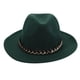 thumbnail image 3 of 1 UNID Cadena con estilo Flat Brim Hat Elegante Cadena de Jazz Sombrero Simple Sombrero de fieltro, 3 of 5