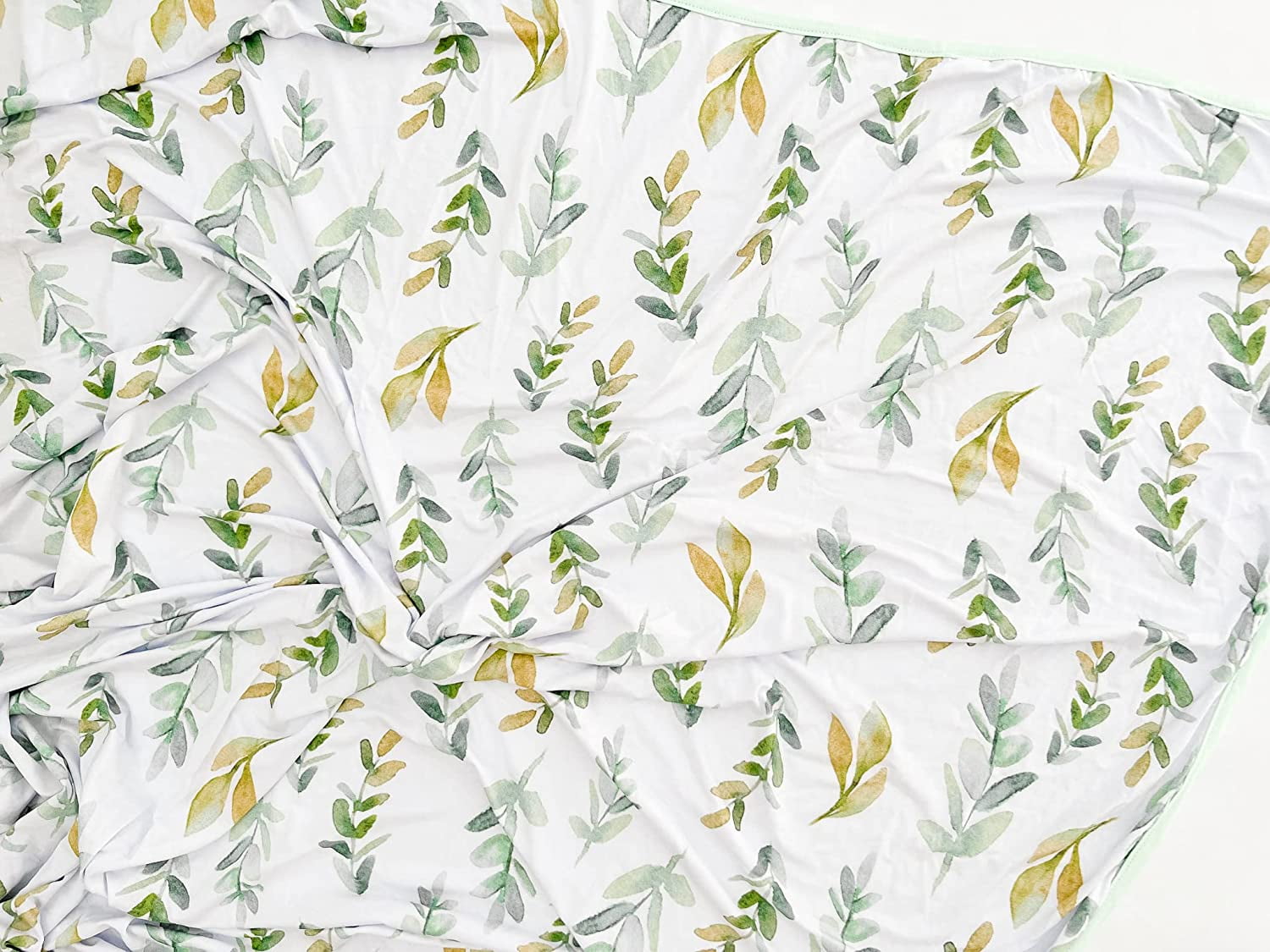 NODNAL CO. Leafy Greens Baby Swaddle Blanket Large Premium Viscose