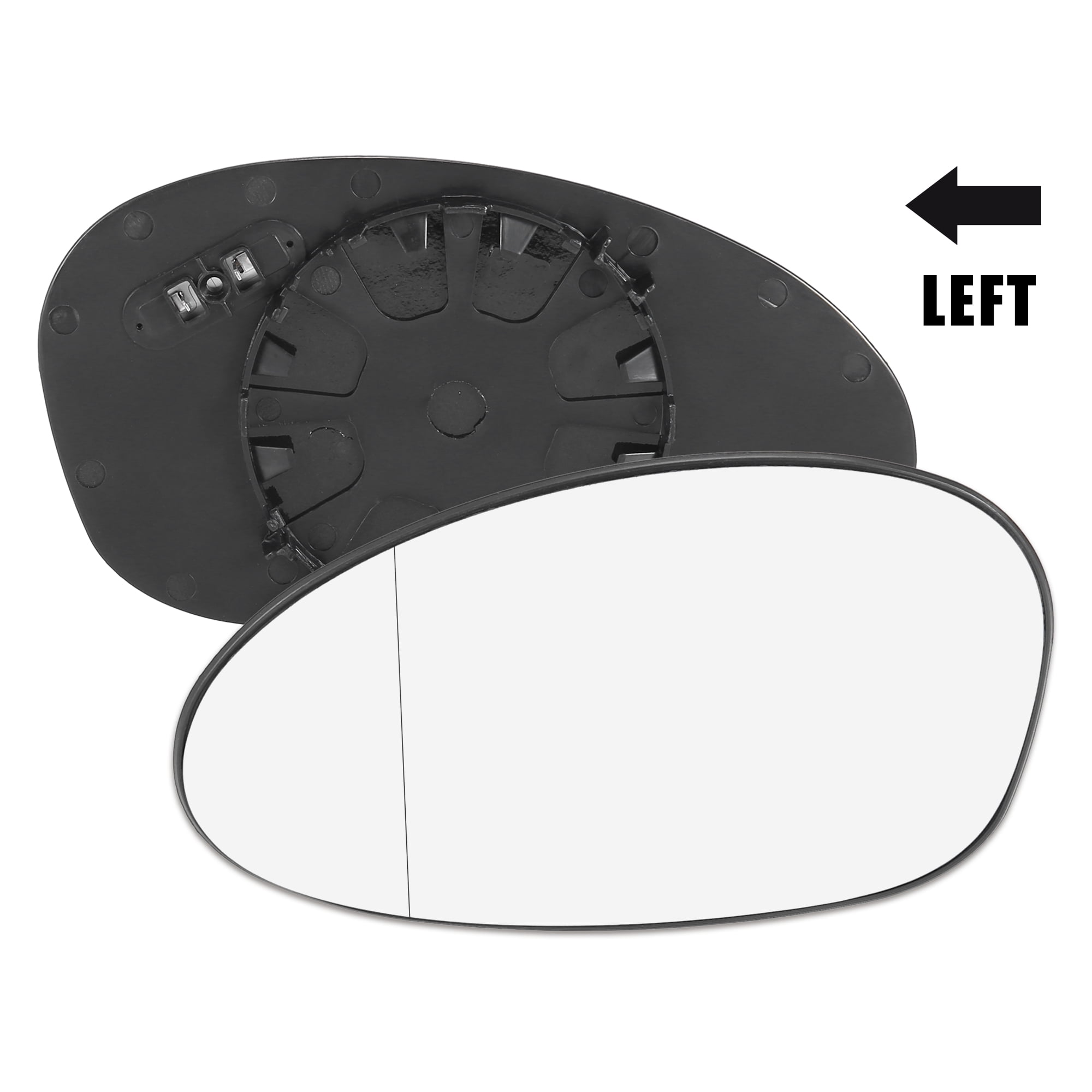 Unique Bargains Car Rearview Mirror Glass with Backing Plate Heated Left Side