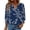 Navy-Floral, variant on 3/4 Sleeve Womens Tops Dressy Casual Blouses V Neck Work Shirts Trendy Tops with Smocked Cuffs