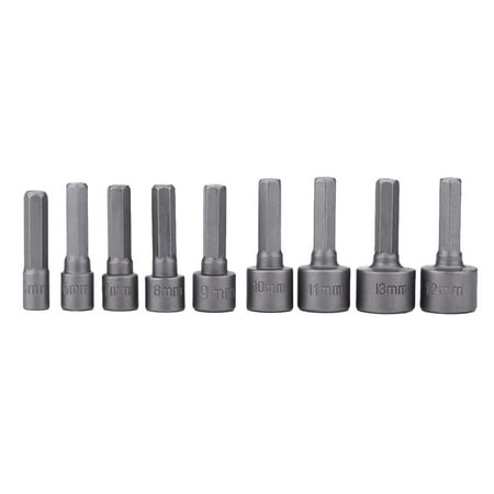 

9 / 14pcs Strong Performance Socket Bit Set 5-13mm Adapter 1/4 Auto 9pcs