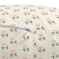 thumbnail image 3 of Floral Pouf Cover with Zipper, Rose Leaves Flowers Petals Romantic Garden Vintage Design Art, Soft Decorative Fabric Unstuffed Case, 30" W X 17.3" L, Pale Pink White, by Ambesonne, 3 of 5