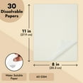 thumbnail image 3 of Juvale Water Soluble Paper Transfer Sheets - 8.5 x 11 in, White, 30 Pack - Printer-Compatible Dissolvable Sheets & Wash-Away Backing for Stick & Stitch Embroidery Transfers & Disappearing Paper, 3 of 8