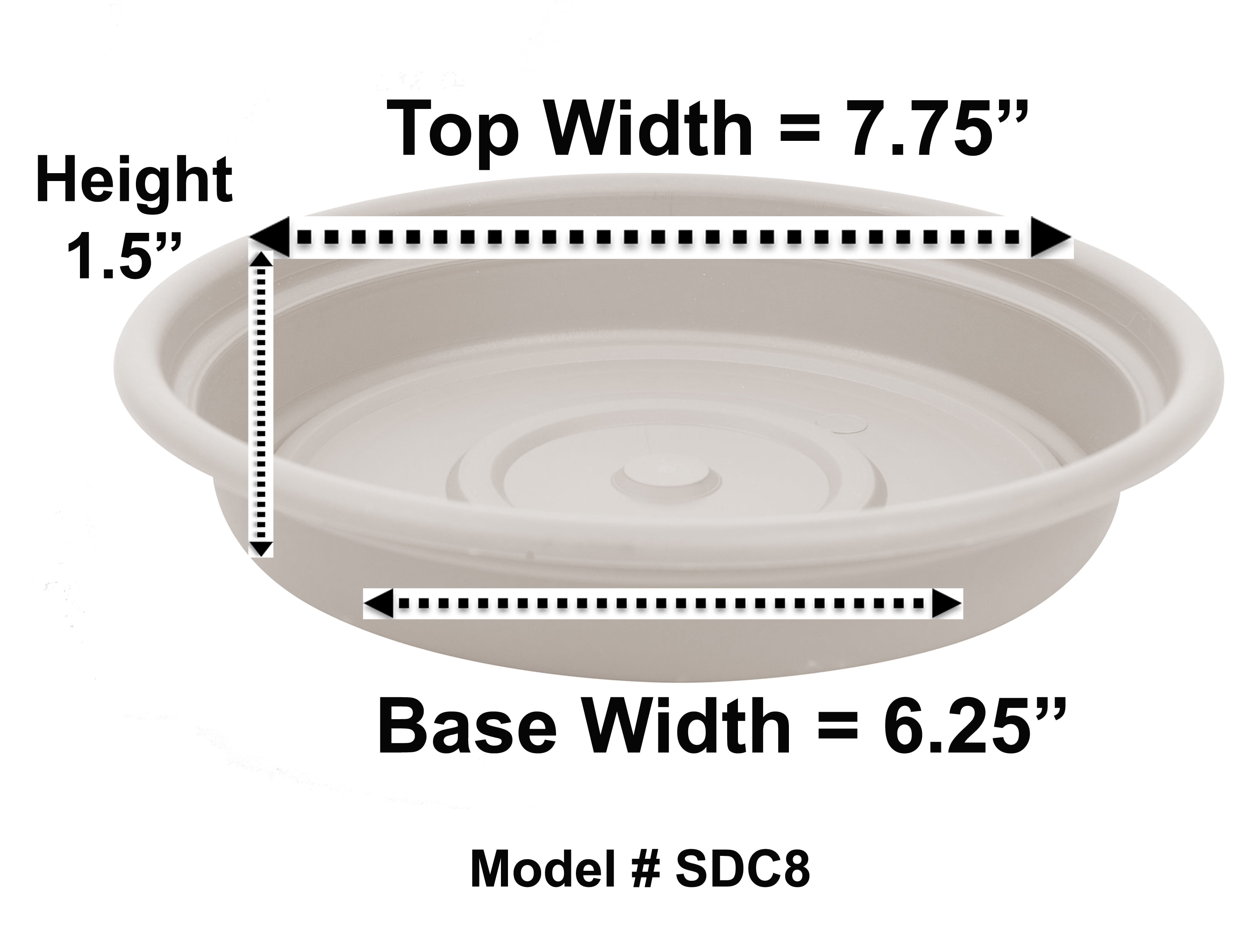 Taupe 8 SDC8-35 Bloem Dura Cotta Plant Saucer Tray