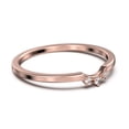 thumbnail image 3 of 0.04ct Mini Trio Diamond Moissanite Nesting Ring 18K Rose Gold Over Silver Wedding Band, 3 of 4