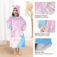 thumbnail image 3 of FORMRS Wearable Blanket Hoodie with Sleeves for Kids Cozy Flannel Sweatshirt, Pink Gradient, 3 of 7