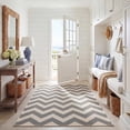 thumbnail image 3 of Safavieh Courtyard Bailey Chevron Indoor/Outdoor Area Rug, Gray/Beige, 4' x 5'7", 3 of 13