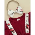 thumbnail image 5 of Qmyliery Infant Girl Sweet Summer Romper, Ruffled Fly Sleeve Floral Bodysuit+Headband, 5 of 8