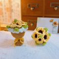 thumbnail image 6 of Finished Crochet Yarn Bouquet Mini Handheld Flower Diy Knitted Rose Sunflower Pendant Keychain Accessories Doll Accessories (C), 6 of 7