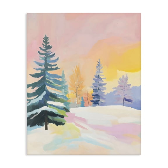Stupell Industries Modern Winter Forest Snowscape in Pastels Canvas Art, 16 x 20, by The Prints Vibe
