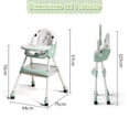 thumbnail image 2 of Juego de Mesa y Silla para Niños 3 En 1, Asiento Elevador Convertible para Comer con Respaldo Ajustable en 3 Posiciones, Bandeja Extraíble, Ruedas Giratorias de 360 Grados, 64 * 75 * 97cm (Gris), 2 of 9